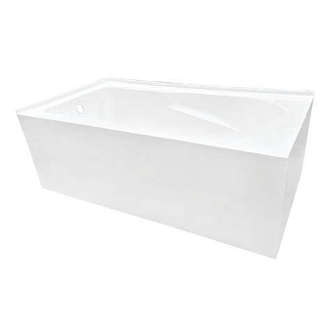 Kingston Brass VTAM6032L21TS Aqua Eden 60-Inch Acrylic Alcove Tub with