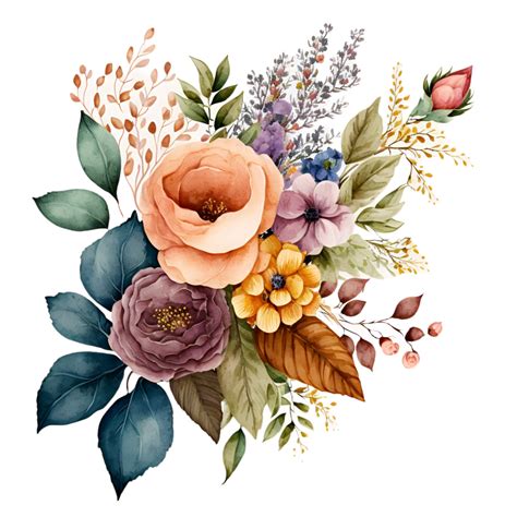 Flower Bouquet Watercolor Clipart 23654922 Png