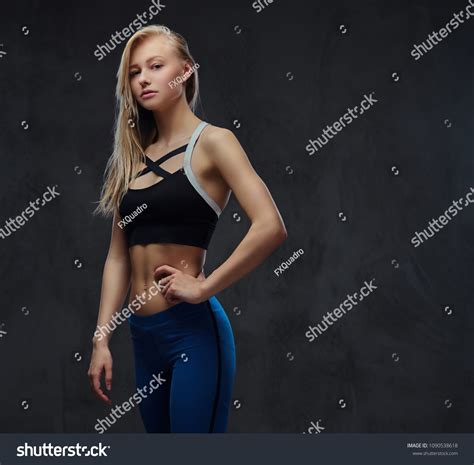 Sexy Slim Blonde Girl Sportswear Posing Stock Photo Shutterstock