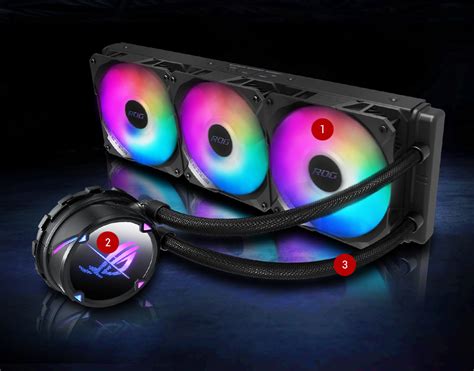 Asus Rog Strix Lc Ii 360 Argb Aio Liquid Cpu Cooler 360mm Radiator Three 120mm 4 Pin Pwm Fans