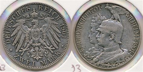 Reichsmark A Kaiserreich Preussen Friedrich I Wilhelm