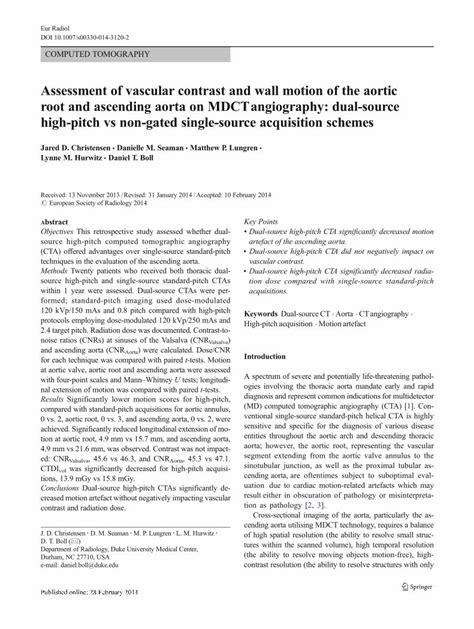 Pdf Assessment Of Vascular Contrast And Wall Motion Of The Aortic