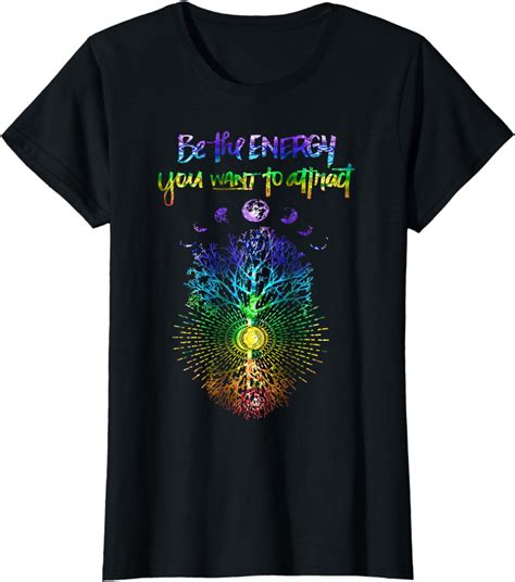 Be The Energy You Want To Attract Phases Of The Moon Tree T Shirt