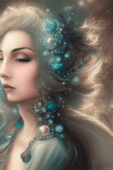 Fractal Art Woman With Pearls And Jewels In Hair Creative Fabrica