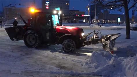 Massey Ferguson Plowing Snow On Sidewalks Youtube