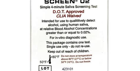 Alco Screen Saliva Test Clia Waived Global Identity Screeners