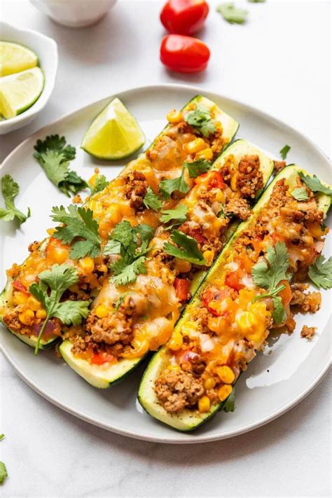 Southwestern Zucchini Boats With Ground Turkey Healthful Blondie