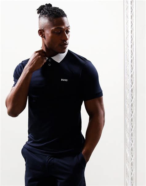 Boss Paule 1 Polo Shirt Dark Blue Terraces Menswear