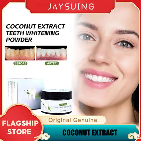 Jaysuing Teeth Whitening Powder Coconut Lemon Remover Coffee Tea Stain