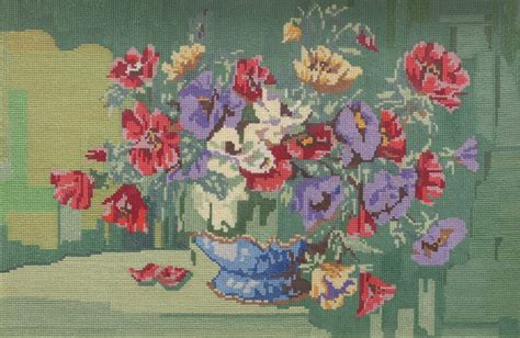 SEX MODERNA BRODERADE GOBELÄNG BILDER Konst Övrigt Auctionet