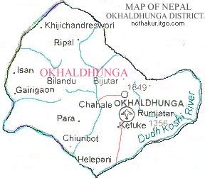 Map of Okhaldhunga District