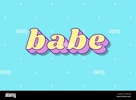 Babe Retro 3D Shadow Bold Typography Illustration Stock Vector Image Art Alamy
