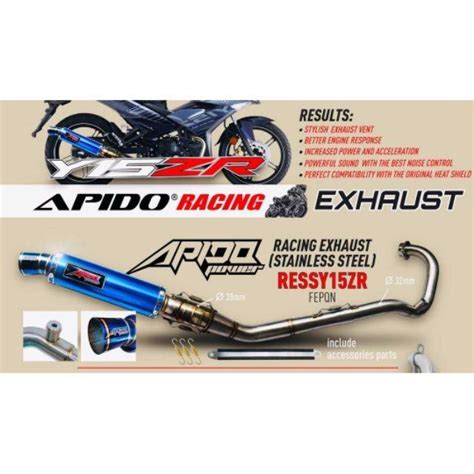 Apido Racing Exhaust Yamaha Sniper 150 Y15zr Mxking V1 V2 Motorcycles Motorcycle Accessories