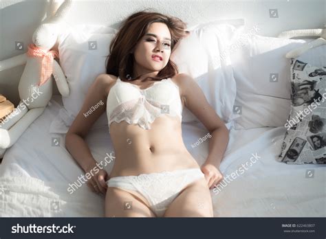 Sexy Beautiful Asian Woman White Lingerie Stock Photo 622463807 Shutterstock