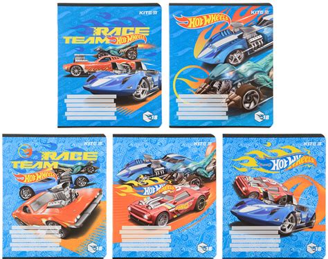 Набір шкільних зошит Kite Hot Wheels 18 аркушів у лінію на скобі 20 шт HW22 237 відгуки