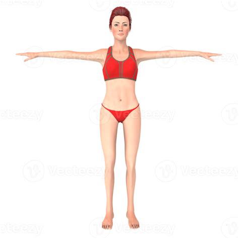 Red Bikini Girl D Illustration PNG
