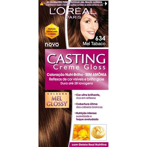 Tonalizante Mel - Tonalizante Casting L´Oréal Paris Creme Gloss Pão de Mel 634 - Magia ...