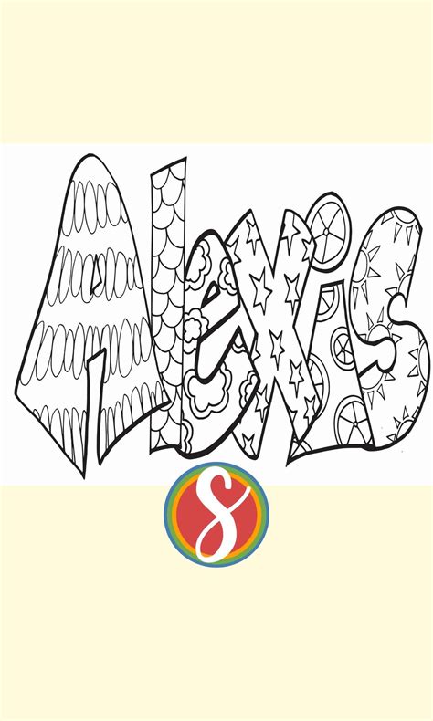 ALEXIS Free Name Coloring Page — Stevie Doodles