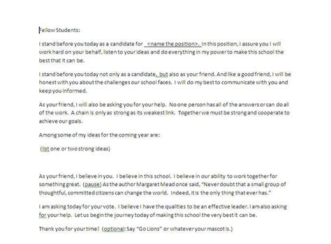 Student Council Speeches Student Council Pro