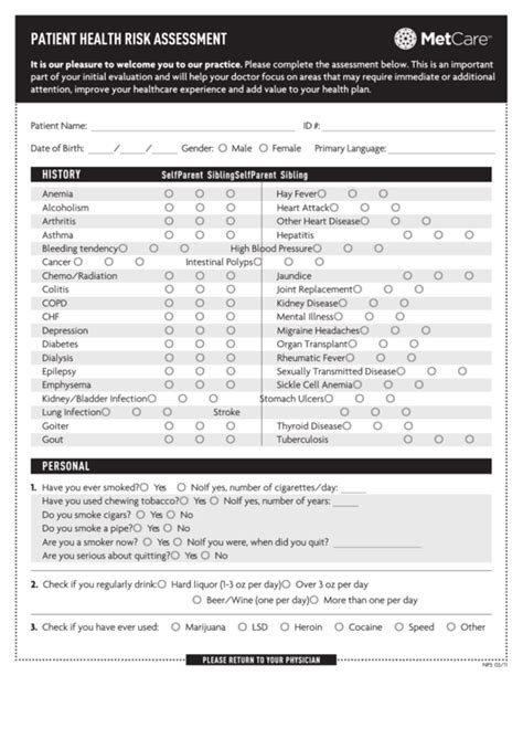 Hospital Risk Assessment Template