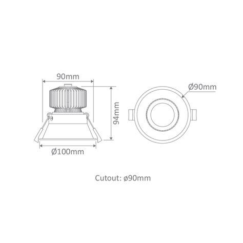 Deep Deepset W Led Dimmable Adjustable Downlight White Tri Colo