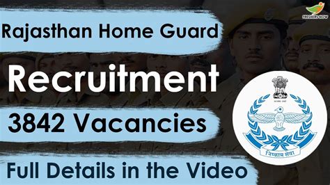 Rajasthan Home Guard Recruitment 2023 Notification 3842 Vacancies