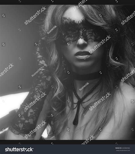 Portrait Sexy Blond Black Lingerie Studio Stock Photo Shutterstock