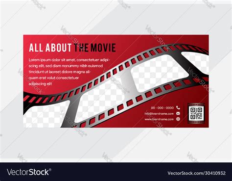 Cinema concept horizontal banner design Royalty Free Vector