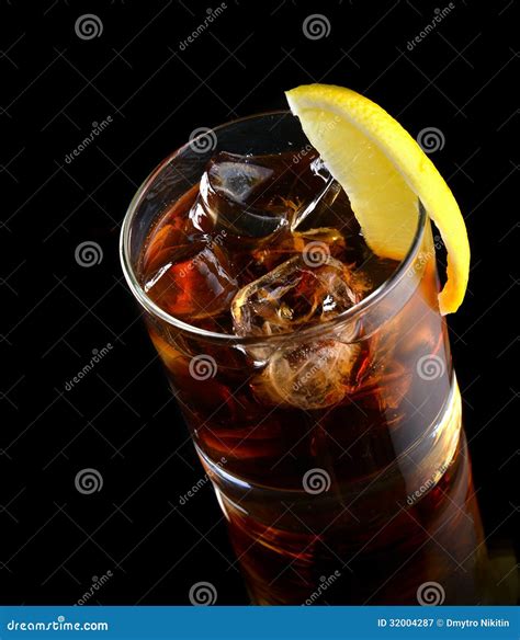 Cocktail With Ice Cola Whiskey Stock Image Image Of Cold Cocktail