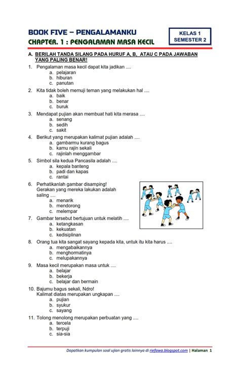 Soal Sd Kelas 1 Tema 1 Homecare24