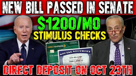 Direct Deposit On October 23th 1200 Stimulus Checks New Bill Passed