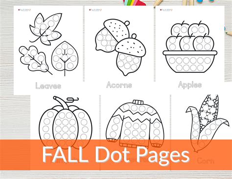 Fall Dot Printables, Fall Dot Marker Printables, Do A Dot for Toddlers