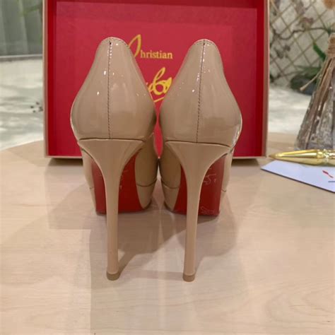 Replica Christian Louboutin Nude Patent Dirditta 130mm Pumps