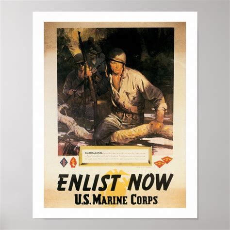 Enlist Now Us Marine Corps Poster Zazzle