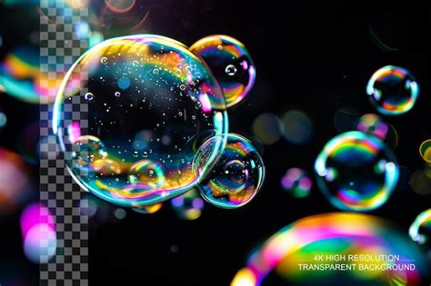 Premium Psd Rainbow Soap Bubbles Vibrant Bubbles Create A Spectrum Of