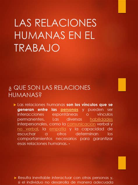 14 Las Relaciones Humanas En El Trabajo Pdf Pdf Empatía Conceptos