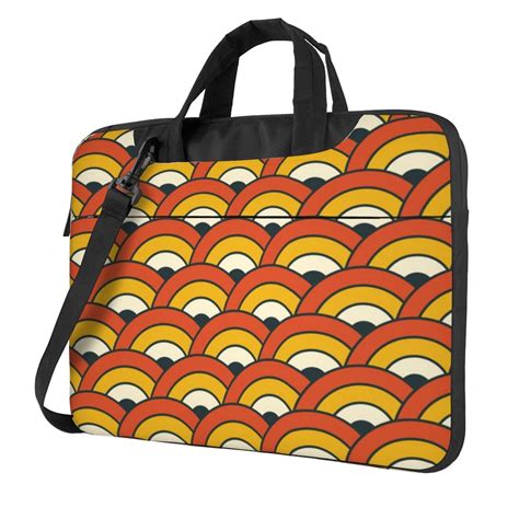 ZNDUO Retro Orange Waves Pattern Laptop Bag, 14 inch Business Casual