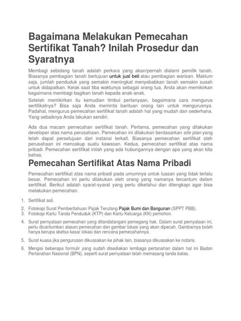 Cara Mengurus Surat Tanah Balik Nama Contoh Surat Resmi