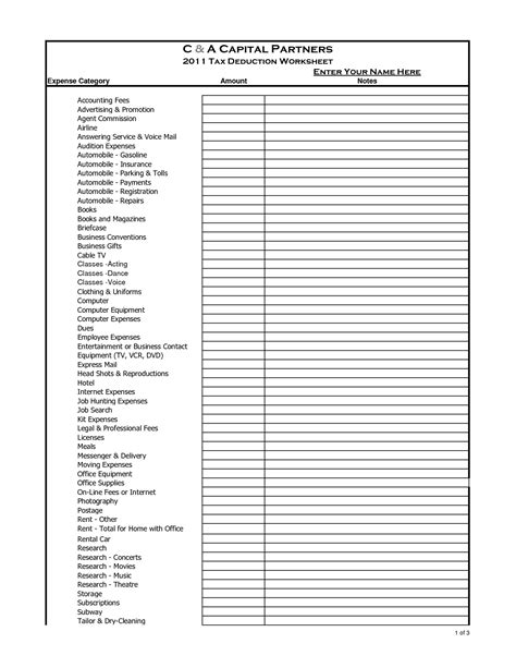 Itemized Deductions Worksheet 2018 Printable Worksheets And