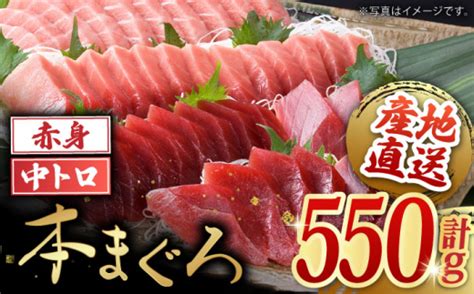 【大好評につき最大4ヶ月待ち】長崎県産 本マグロ「赤身・中トロ」盛り合わせ 約550g まぐろ 鮪 さしみ 刺身 刺し身 セット 冷凍