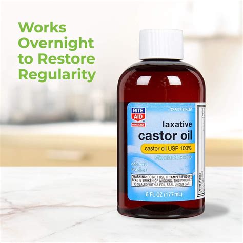 Rite Aid 100% USP Castor Oil 6 fl oz | Odorless & Tasteless | Gluten