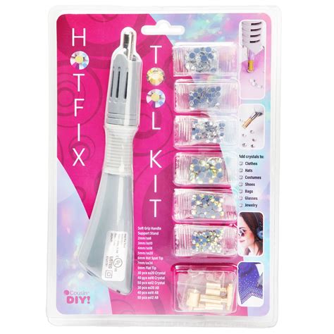 Cousin DIY Hot Fix Tool With 7 Tips Includes Clear And AB Crystals Model 69992601 240 Pieces