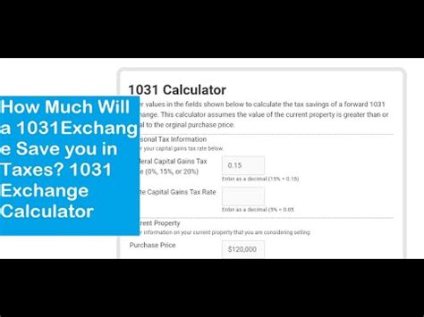 1031 Exchange Calculation Worksheets