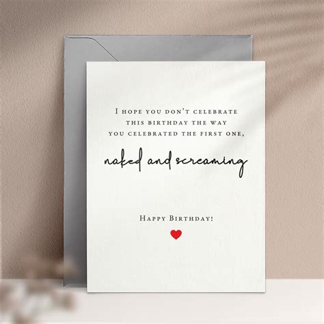 Funny Happy Birthday Card Naked And Screaming Birthday Card Etsy Australia