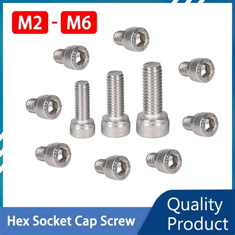 M2 M3 M4 M5 M6 Hex Socket Cap Head Screws 304 Stainless Steel Allen