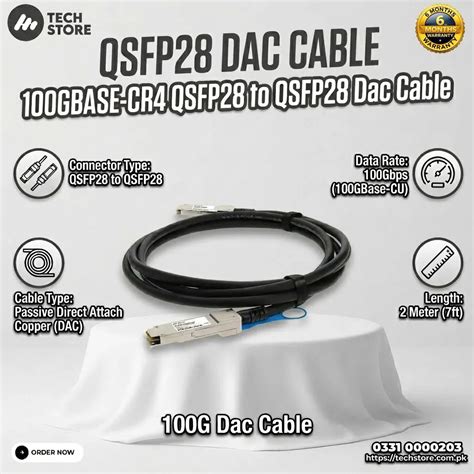 100GBASE-CR4 QSFP28 PASSIVE DAC CABLE D-LINK COMPATIBLE (DEM-CB050Q28-AX)