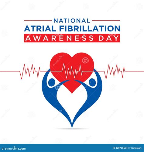 National Atrial Fibrillation Awareness Month. Vector Illustration With