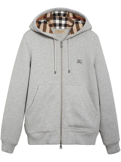 Sweat Zipp E Capuche Carreaux Burberry Pour Homme En Coloris Gris