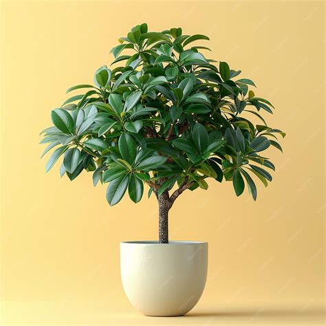Schefflera schefflera actinophylla in white pot | Premium AI-generated