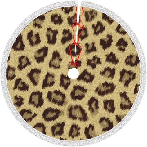 Amazon De Gelb Leopard Print Baum Matte Mit Quaste F R Weihnachten